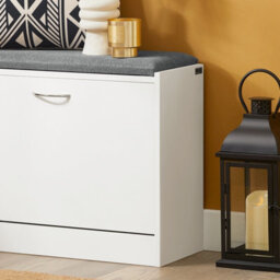 Sobuy Fsr16-K-W,shoe Bench  With One Door 60X24X49White,w60Xd24Xh49 - thumbnail 5