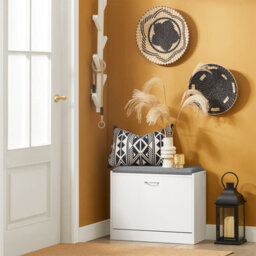 Sobuy Fsr16-K-W,shoe Bench  With One Door 60X24X49White,w60Xd24Xh49 - thumbnail 2