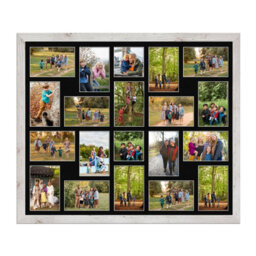 AK Frames 80X70Cm White Rustic Modern Multi Photo Frame With Black Mount - Holds 20 Apertures (18X) 6X4, (2X) 4X4 Photos - thumbnail 1