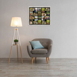 AK Frames 80X70Cm White Rustic Modern Multi Photo Frame With Black Mount - Holds 20 Apertures (18X) 6X4, (2X) 4X4 Photos - thumbnail 3