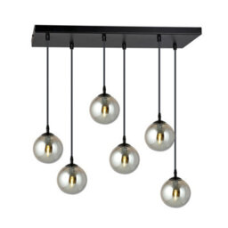 Emibig Lighting Emibig Cosmo Pendant Lamp  6 X E14 Black With Graphite Shade