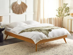 Beliani Bed Without Headboard Berric 160 X 200 Cm (Eu King Size) Natural Ash Wood - thumbnail 2