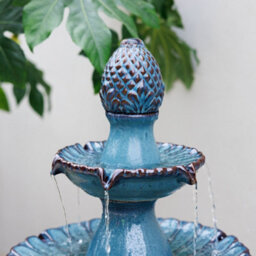Primrose Leet 4 Tier Ceramic Water Fountain In Blue - thumbnail 2