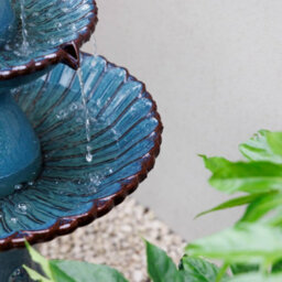 Primrose Leet 4 Tier Ceramic Water Fountain In Blue - thumbnail 4