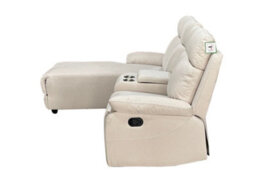 DS Living Sorento Recline Right Hand Corner 3 Seater Fabric Sofa In Grey Or Cream - thumbnail 3