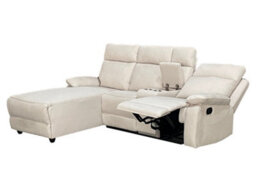 DS Living Sorento Recline Right Hand Corner 3 Seater Fabric Sofa In Grey Or Cream - thumbnail 4