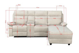 DS Living Sorento Recline Right Hand Corner 3 Seater Fabric Sofa In Grey Or Cream - thumbnail 7