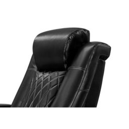 Valencia Tuscany Executive Heat And Massage Home Theater Seating Row Of 2 Black Nappa Leather Power Recliner - thumbnail 5