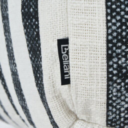 Wyld And Coco Handmade Black-And-White Striped Cotton Floor Cushion Pouffe 45 X 45 X 20 Cm - thumbnail 6