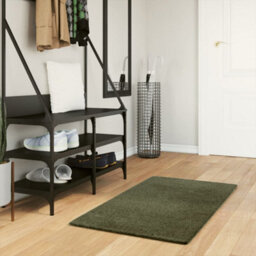 Berkfield Rug Huarte Short Pile Soft And Washable Forest Green 60X110 Cm - thumbnail 1