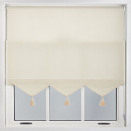 Furnished Luxury Linen Roller Blinds With Triangle Edge And Metal Fittings, Trimmable - Cream (W)210Cm X (L)165Cm - thumbnail 2