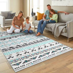 Ameha Modern Geometric Printed Rug Non Slip Stylish Living Room Drawing Room Large (Zuri, 160X230 Cm Carpet) - thumbnail 1