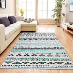 Ameha Modern Geometric Printed Rug Non Slip Stylish Living Room Drawing Room Large (Zuri, 160X230 Cm Carpet) - thumbnail 6