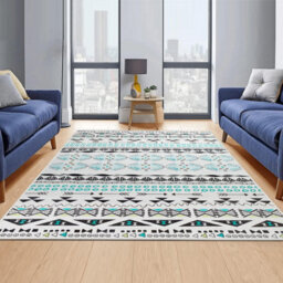 Ameha Modern Geometric Printed Rug Non Slip Stylish Living Room Drawing Room Large (Zuri, 160X230 Cm Carpet) - thumbnail 4