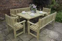 Forest Garden Rosedene Wooden Garden Dining Table - thumbnail 5
