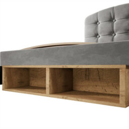 Abrihome Grey Velvet Single Bed With Storage Drawers & Adjustable Headboard, 90X190Cm - thumbnail 7