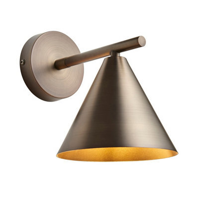 Luminosa Lighting Luminosa Cape Dome Wall Lamp Brushed Antique Bronze Plate, 1X E14 - image 1