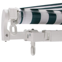 Sundaze Garden Manual Retractable Awning Patio Canopy Sun Shade Shelter Angle Adjustable 4.5X3M Green-White - thumbnail 7