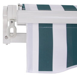 Sundaze Garden Manual Retractable Awning Patio Canopy Sun Shade Shelter Angle Adjustable 4.5X3M Green-White - thumbnail 6