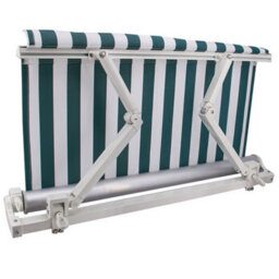Sundaze Garden Manual Retractable Awning Patio Canopy Sun Shade Shelter Angle Adjustable 4.5X3M Green-White - thumbnail 3