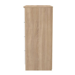 Trent 4 Drawer Chest Of Drawers In White Matt & Bardolino Oak (Ready Assembled) - thumbnail 3