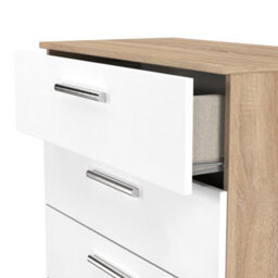 Trent 4 Drawer Chest Of Drawers In White Matt & Bardolino Oak (Ready Assembled) - thumbnail 6