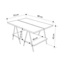2-Tier Coffee Table Scratch Resistant White Painted Top Black Frame - thumbnail 2