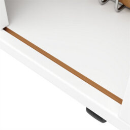 Abrihome White Kitchen Trolley With Wood Grain Top, Spice Rack, Towel Rail & Castors - thumbnail 9