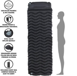 Mantraraj Inflatable Sleeping Mat With Pillow 40D Nylon Fabric With Tpu Coating Lightweight Waterproof Durable Camping Bed - thumbnail 4