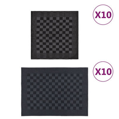 Berkfield 20 Piece Towel Set Black And Grey Cotton - image 1