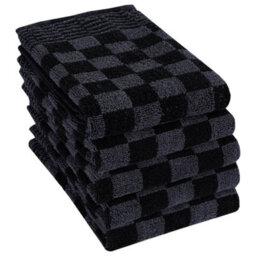 Berkfield 20 Piece Towel Set Black And Grey Cotton - thumbnail 3