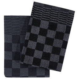 Berkfield 20 Piece Towel Set Black And Grey Cotton - thumbnail 7