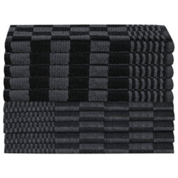 Berkfield 20 Piece Towel Set Black And Grey Cotton - thumbnail 4