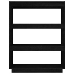 Berkfield Book Cabinet/room Divider Black 80X35X103 Cm Solid Pinewood - thumbnail 5