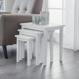 Julian Bowen Cleo Nest Of Tables - Pure White Finish - thumbnail 1