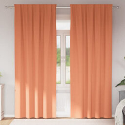 Berkfield Curtains With Curtains 2 Pcs Terracotta 245 X 140 Cm Polyester