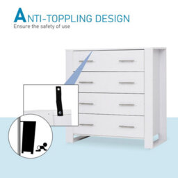 Wyld Haus Moyota 4-Drawer White Chest Of Drawers With Silver Metal Handles, 90W X 40D X 92H Cm - thumbnail 8