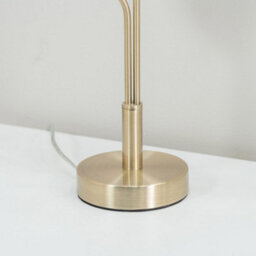 Valuelights Amelie Gold 2 Way Table Lamp With Smoked Ribbed Glass Shades - thumbnail 3
