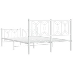 Berkfield Metal Bed Frame Without Mattress With Footboard White 140X200Cm - thumbnail 6