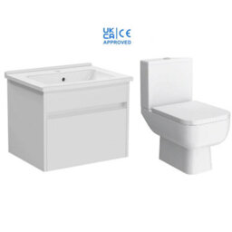 Corso Complete Rak 600 Toilet Soft Close + 600mm Wall Hung Vanity Unit Inc Basin - thumbnail 1