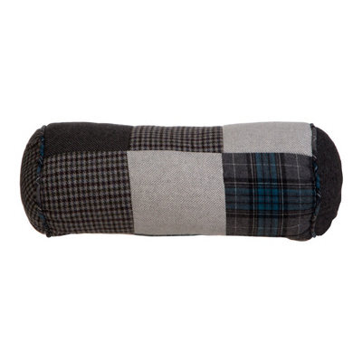 Orsina Blue Patchwork Bolster Cushion, Long Bolster Pillow For Bed, Sofa, Comforting Rolled Pillow Cushion - image 1