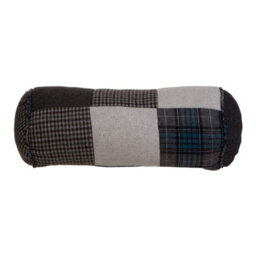Orsina Blue Patchwork Bolster Cushion, Long Bolster Pillow For Bed, Sofa, Comforting Rolled Pillow Cushion