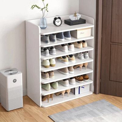 7 Tiers Wooden Shoe Footwear Rack Cabinet Organizer Storage Tall Shelves - image 1
