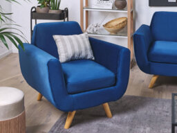 Beliani Armchair Cover Bernes Velvet Navy Blue - thumbnail 2