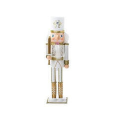 Nutcracker Christmas Decoration Wood Soldier 30Cm/11.8In Ornament Glitter Traditional Table Top Party Xmas Gift Gold Sword - thumbnail 1