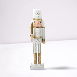 Nutcracker Christmas Decoration Wood Soldier 30Cm/11.8In Ornament Glitter Traditional Table Top Party Xmas Gift Gold Sword - thumbnail 2