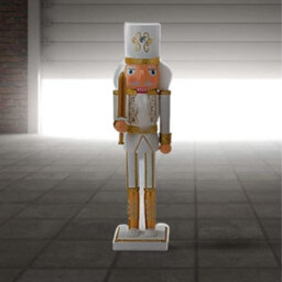 Nutcracker Christmas Decoration Wood Soldier 30Cm/11.8In Ornament Glitter Traditional Table Top Party Xmas Gift Gold Sword - thumbnail 5