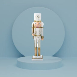 Nutcracker Christmas Decoration Wood Soldier 30Cm/11.8In Ornament Glitter Traditional Table Top Party Xmas Gift Gold Sword - thumbnail 4