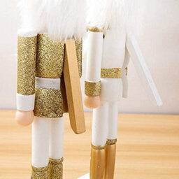 Nutcracker Christmas Decoration Wood Soldier 30Cm/11.8In Ornament Glitter Traditional Table Top Party Xmas Gift Gold Sword - thumbnail 6