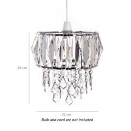 Innoteck Sparkly Ceiling Chandelier Drum Shade With Prismatic Acrylic Crystal Strips And Droplets - thumbnail 6